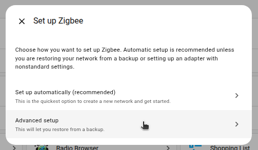 Choose the network settings for your radio